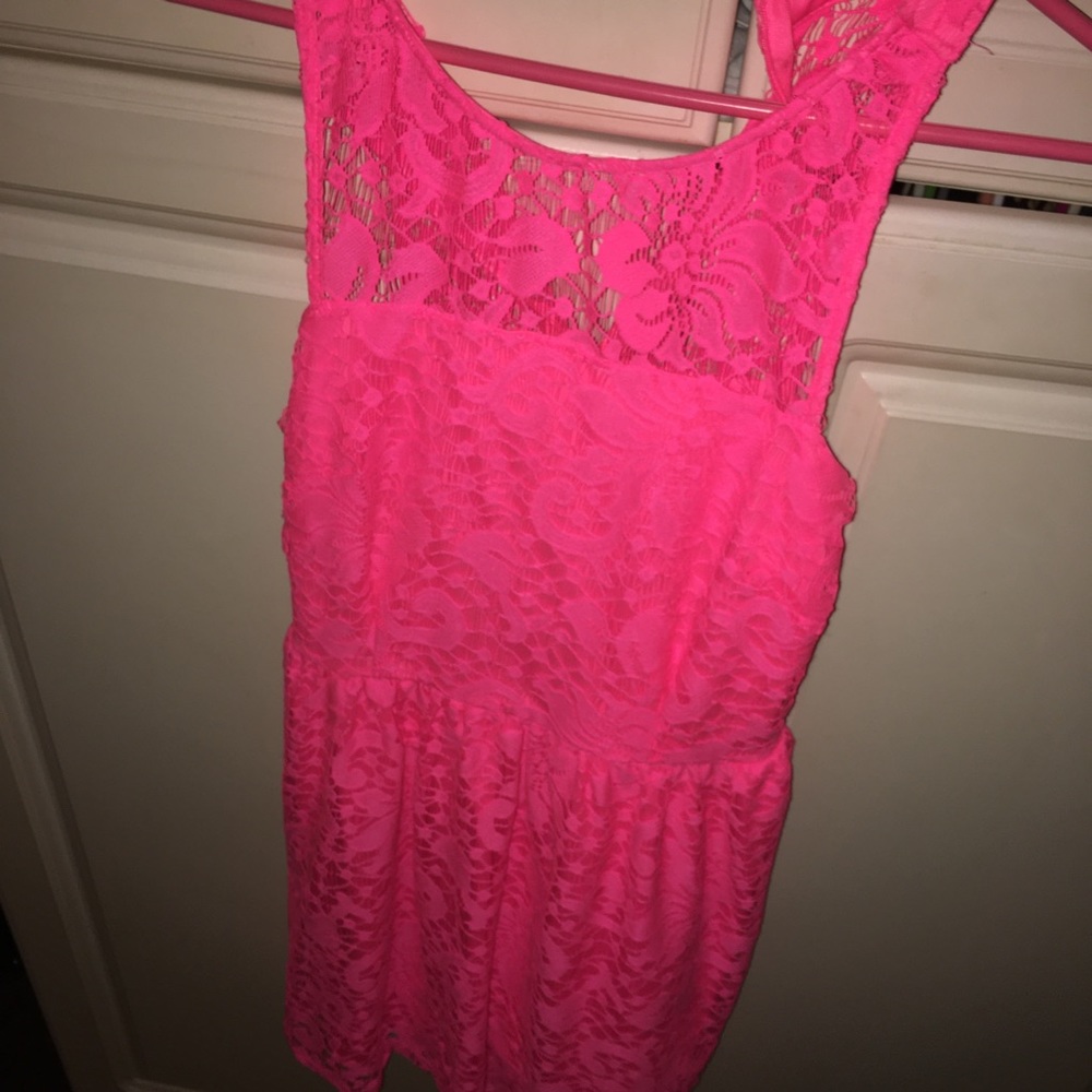Speeckless brand hot pink lace dress size Large